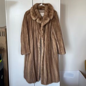 Pastel 3/4 length mink fur coat size M